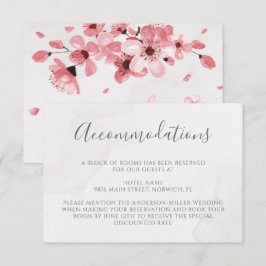 Cartão De Informações Alojamentos De Casamento Floral Do Flor De Cereja 