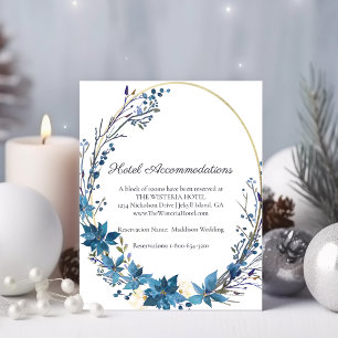 Cartão De Informações Alojamentos De Hotel Floral De Poinsettia   Turque