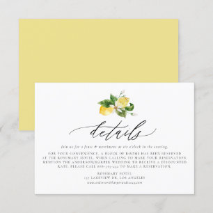 Cartão De Informações Alojamentos de limão botânico e verde