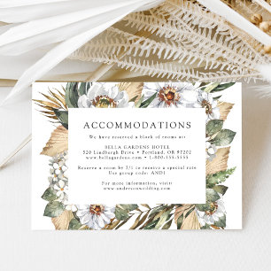 Cartão De Informações Alojamentos do Hotel Boho White Floral