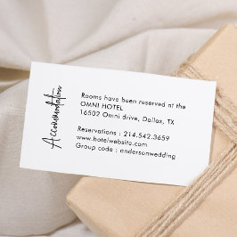 Cartão De Informações Alojamentos Simples De Casamento De Caligrafia