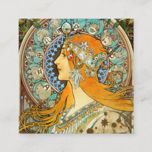 Cartão De Informações Alphonse Mucha Art Nouveau Zodiac