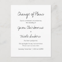 Alteração de Planos Adiar Casamento