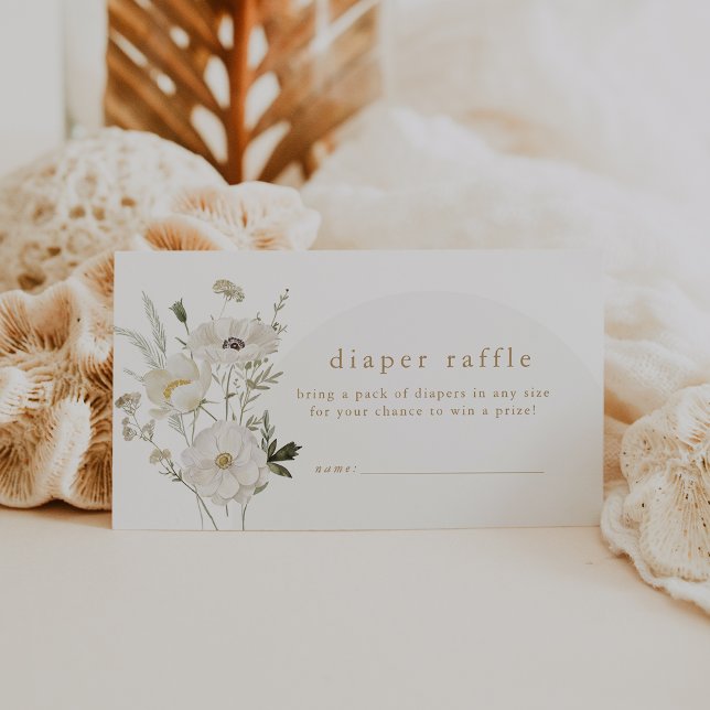 Cartão De Informações ALYSSA Garota Boho Chá da Bebê Sorteio de Fraldas (ALYSSA Boho Girl Flower Baby Shower Diaper Raffle Enclosure Card)