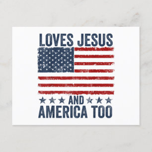 Cartão De Informações Ama Jesus e América a Deus, cristão 4º de J