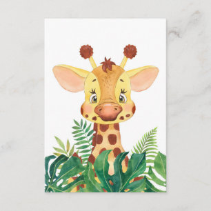 Cartão De Informações Amante de Girafa Bebê Girafa Fofo