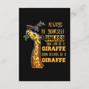 Cartão De Informações Amante de Girafas As Girafas Sempre Seja Você Mesm