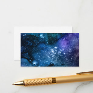 Cartão De Informações Amantes da Galáxia Espaço Estrelado Céu Azul Faísc