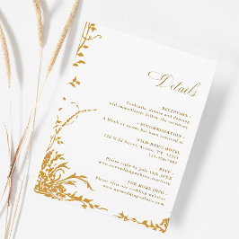 Cartão De Informações Amber Romantic Botanical Garden Wedding Details