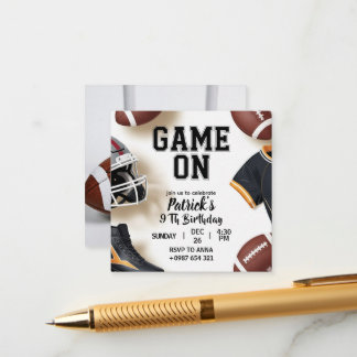 Cartão De Informações American football–themed birthday invitation
