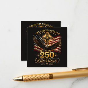 Cartão De Informações Americano 250º Aniversário Patriótico EUA 4 de Jul