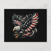 Americano Patriótico Com Águia E Bandeira Dos EUA