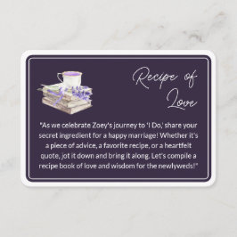 Cartão De Informações Amor e Lavanda | Receita do Amor