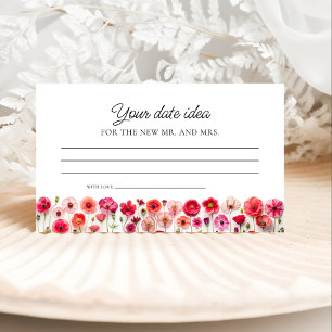 Cartão De Informações Amor em Flor Ideias para uma Noite Romântica entre