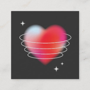 Cartão De Informações Amor espacial, dia de os namorados vermelho