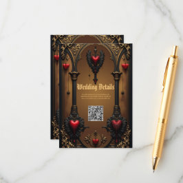 Cartão De Informações Amor eterno à sombra da escuridão gótica.