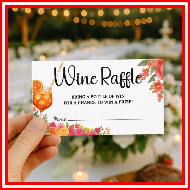 Cartão De Informações Amor no Primeiro Spritz Wine Raffle Chá de panela (Criador carregado)