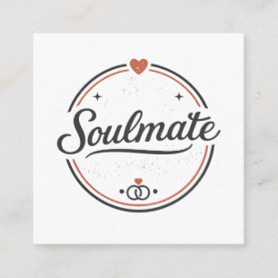Cartão De Informações Amor Retrô Soulmate Minimal(Luz) Casal Combinando