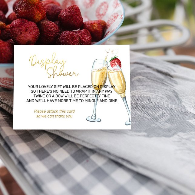 Cartão De Informações Amoras e champanhe do Chá (Display Shower card tags from my Strawberries and Champagne bridal shower collection)