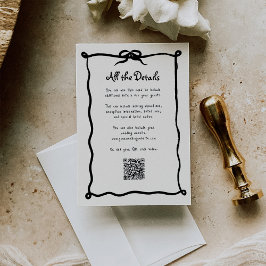 Cartão De Informações Amour French Arco | Código QR para Detalhes do Con