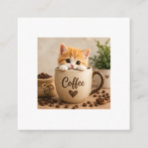 Amuleto de Gatinho na Xícara de Café