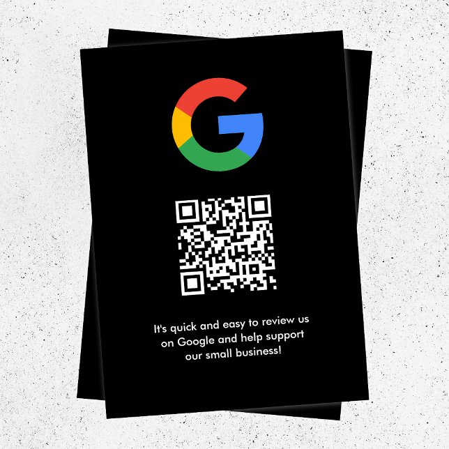 Cartão De Informações Análises do Google | Business Review Link QR Code (Gain Google reviews & grow your business with these editable rating request enclosure cards.)