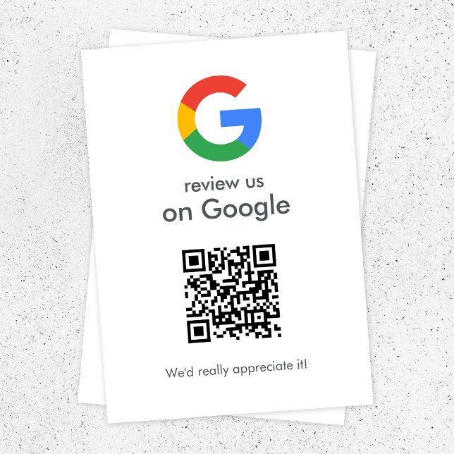 Cartão De Informações Análises do Google | Business Review Link QR Code (Gain Google reviews & grow your business with these editable rating request enclosure cards.)