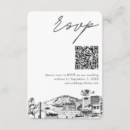 Cartão De Informações Anchorage Wedding Modern RSVP Código QR