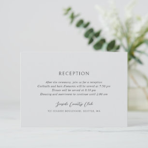 Cartão De Informações Andrea Cinza Elegant Wedding