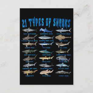 Cartão De Informações Anéis De Tubarões 21 Tipos De Tubarões