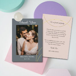 Cartão De Informações Anéis Minimalistas Obrigado pelo Casamento