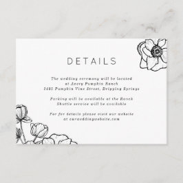 Cartão De Informações Anemone Buquê Wedding