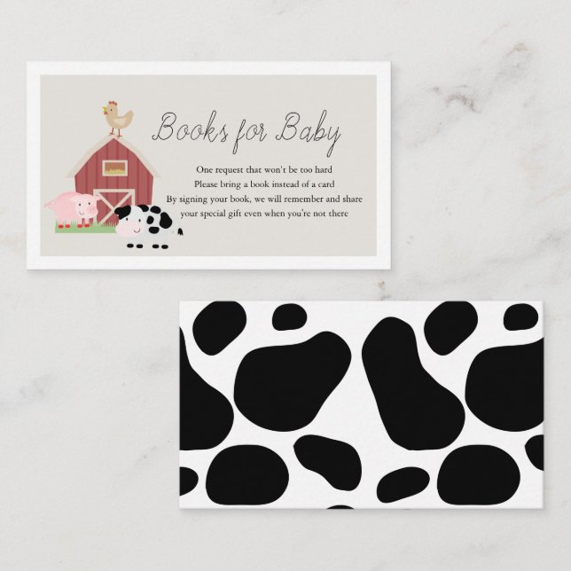 Cartão De Informações Animais da Fazenda Barnyard Beige Livros para Chá  (Frente/Verso)