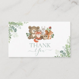 Cartão De Informações Animais da floresta Chá de fraldas Aniversário Obr