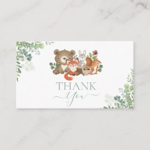 Cartão De Informações Animais da floresta Chá de fraldas Aniversário Obr