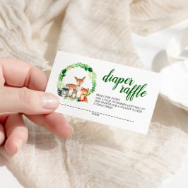 Cartão De Informações Animais da Floresta Chá de fraldas Raffle