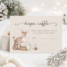 Animais da Floresta Chuvada de Bebê Inverno Rifas