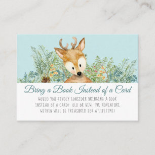 Cartão De Informações Animais da Floresta Deer Boy Tragam um livro