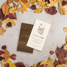 Cartão De Informações Animais da Floresta Florestal Chá de fraldas Raffl