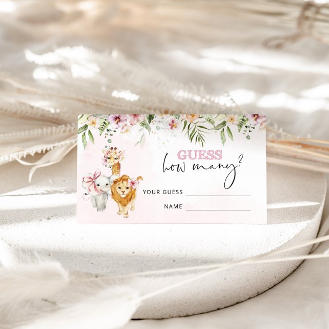 Cartão De Informações Animais da Floresta Safari adivinhe quantos biscoi (Criador carregado)