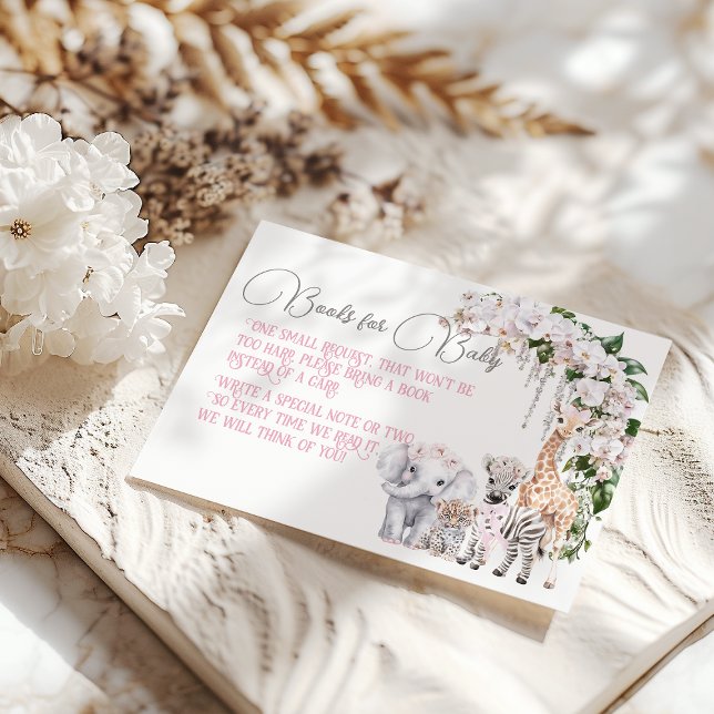 Cartão De Informações Animais da Savana Flores Tropicais Livros Chá de B (Criador carregado)