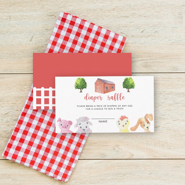 Cartão De Informações Animais de exploração - chá de fraldas de ripas de (Criador carregado)