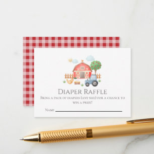 Cartão De Informações Animais de Fazenda em Aquarela Chupeta Baby Shower