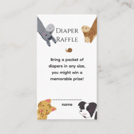 Cartão De Informações Animais de Fazenda Fofos Chuvinha de Bebê em Aquar