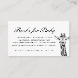 Cartão De Informações Animais de Safari em Aquarela   Livros para Bebê