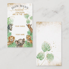 Cartão De Informações Animais de safari Festa de bebê tropical crackers 