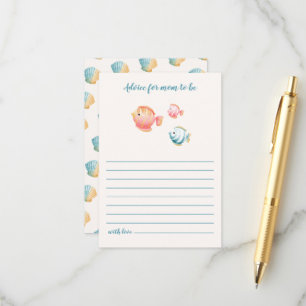 Cartão De Informações Animais Debaixo Do Mar Dicas de Chuvinha de Bebê P
