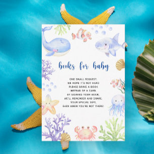 Cartão De Informações Animais do oceano aquarela - livros para bebês