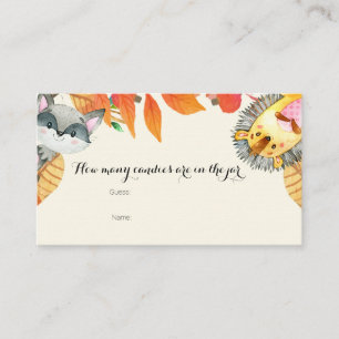 Cartão De Informações Animais Russos Quantas Candies na Placa de JB