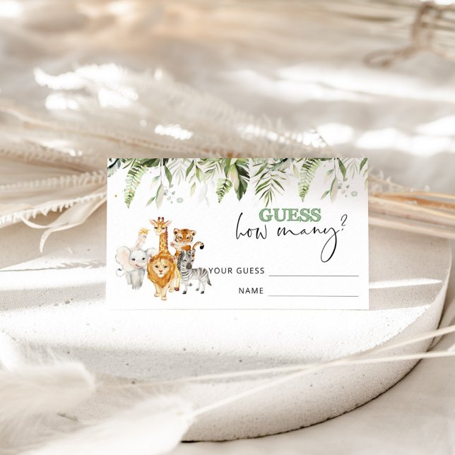 Cartão De Informações Animais Safari adivinham quantos (Criador carregado)